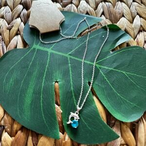 BOGO FREE DOLPHIN NECKLACE BLUE STONE